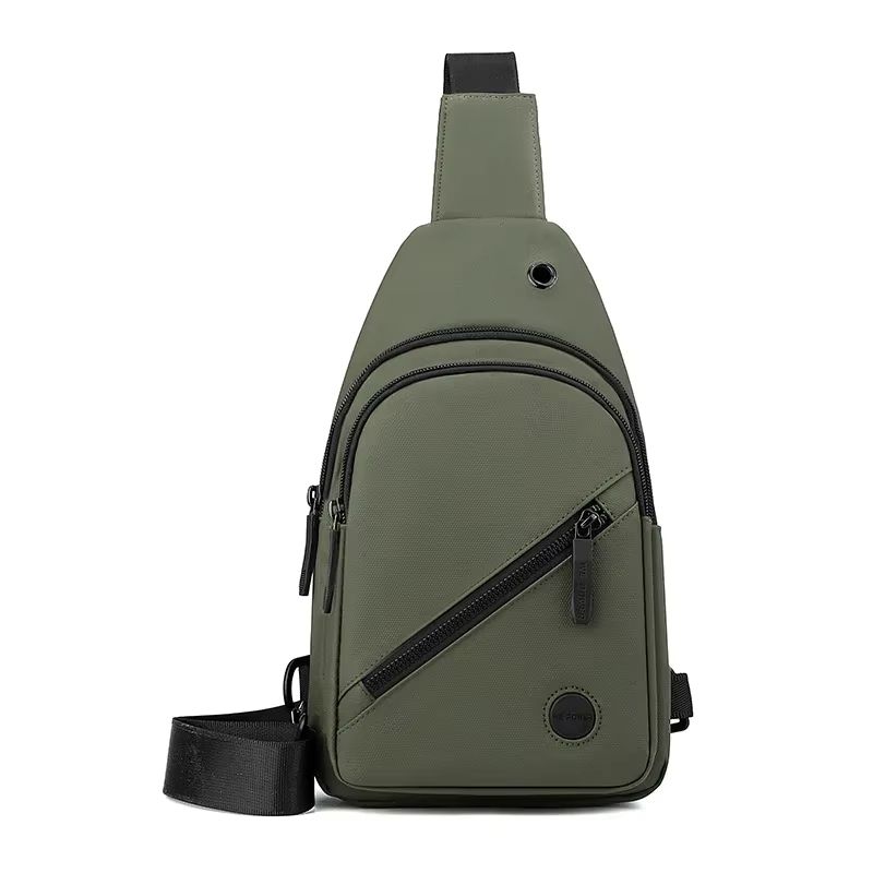 Mens Lightweight Nylon Chest Bag Casual Crossbody Sling For Hiking And Travel 9