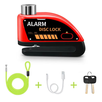 Motorcycle Alarm Disc Brake Lock  110dB Waterproof AntiTheft Padlock 10