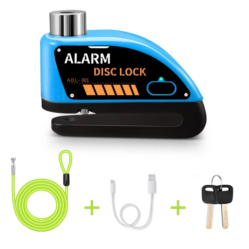 Motorcycle Alarm Disc Brake Lock  110dB Waterproof AntiTheft Padlock 15