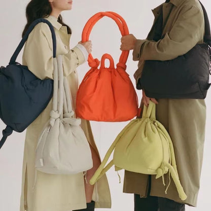 Padded Nylon Tote Bag  Large Capacity Soft Puffer Shoulder  Crossbody 2