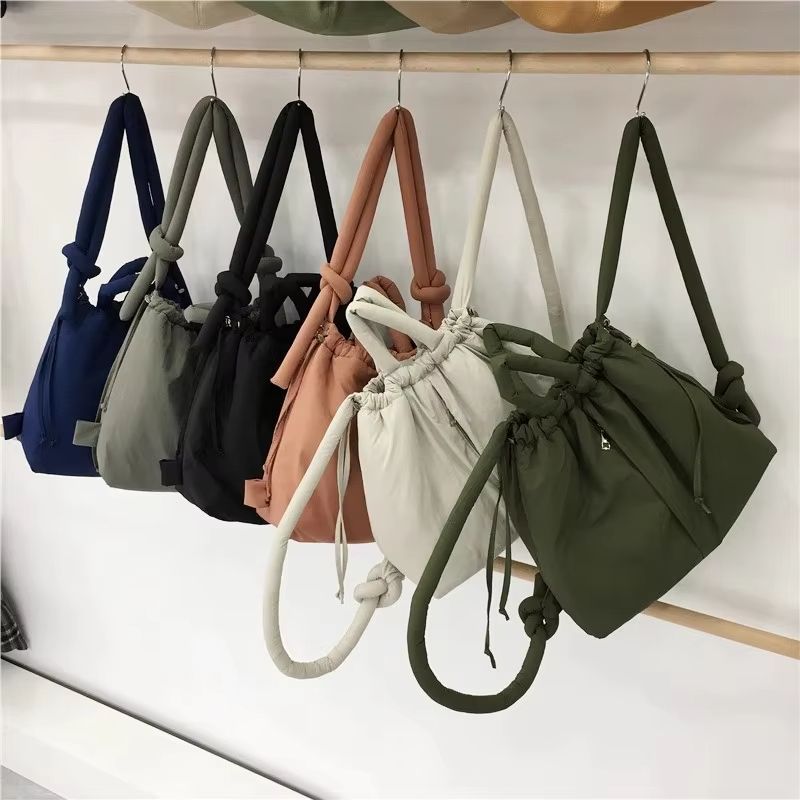 Padded Nylon Tote Bag  Large Capacity Soft Puffer Shoulder  Crossbody 4