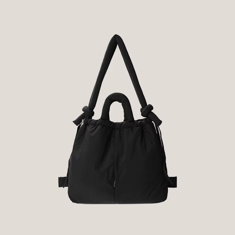 Padded Nylon Tote Bag  Large Capacity Soft Puffer Shoulder  Crossbody 8