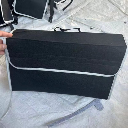 Gray Felt Car Trunk Organizer  AntiSlip Storage Box With Compartments 2