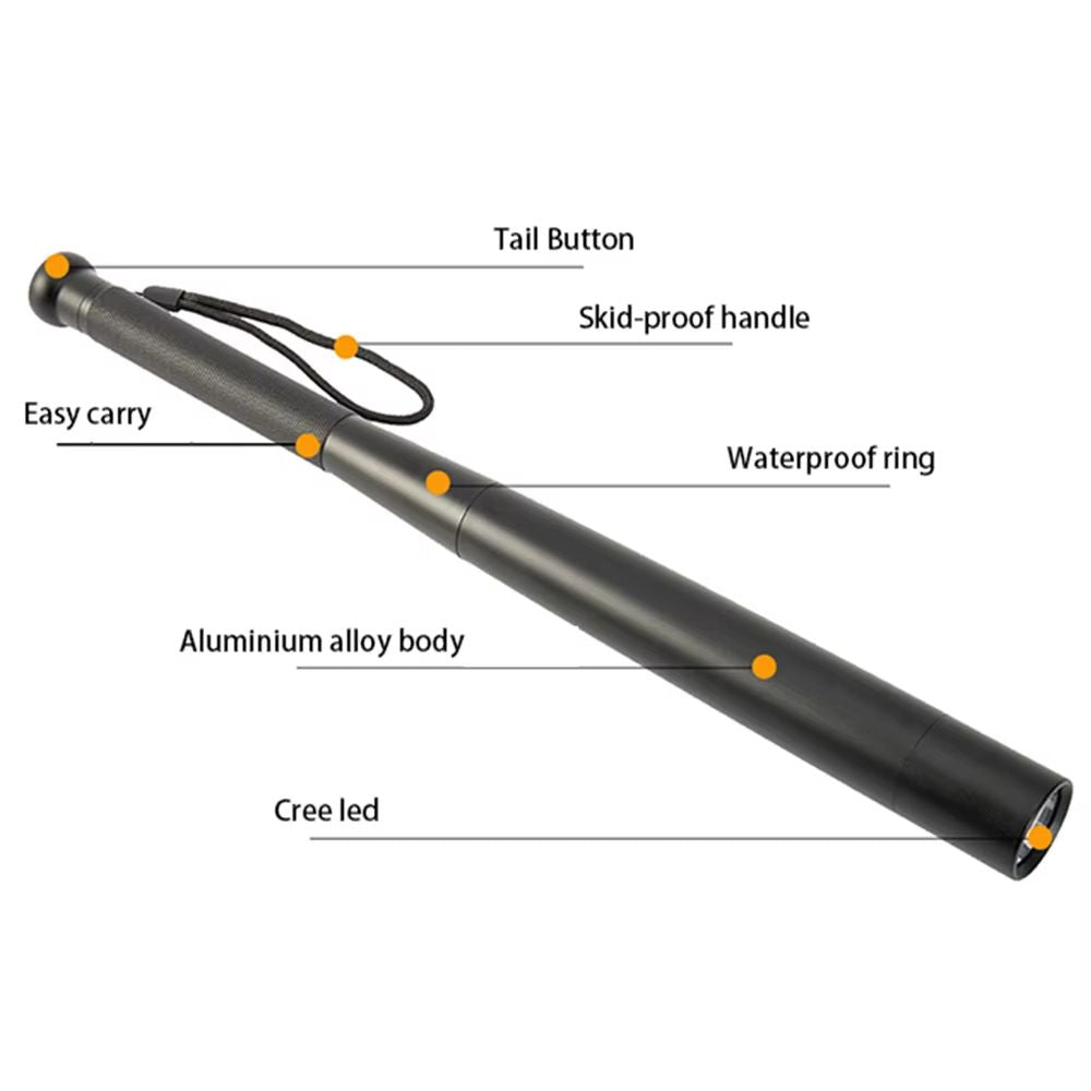 Ultra Bright Baseball Bat Flashlight  SelfDefense  Outdoor Emergency Torch 2