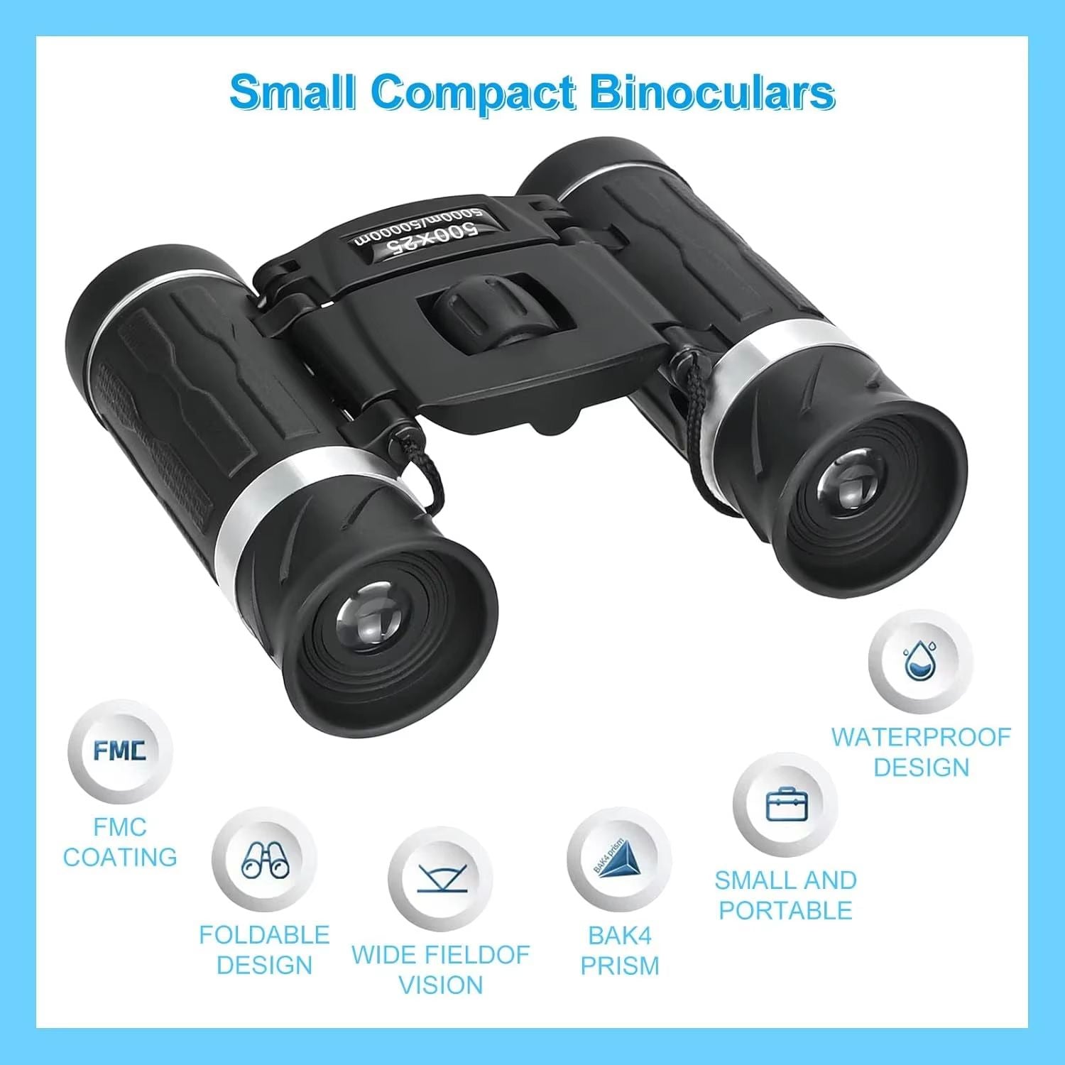ProView 500X25 HD Portable Binoculars For Outdoor Photography  Travel 1