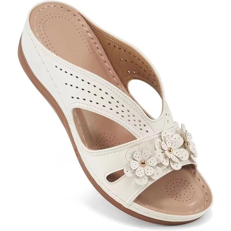 Womens Flower Hollow Wedge Sandals  Casual Comfortable NonSlip Beach Shoes Plus Size 43 7