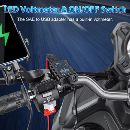 Anchtek Motorcycle USB Charger  64 A QC30  PD FastCharging Socket 2