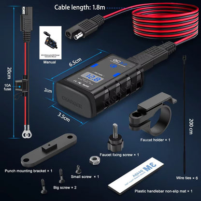 Anchtek Motorcycle USB Charger  64 A QC30  PD FastCharging Socket 4
