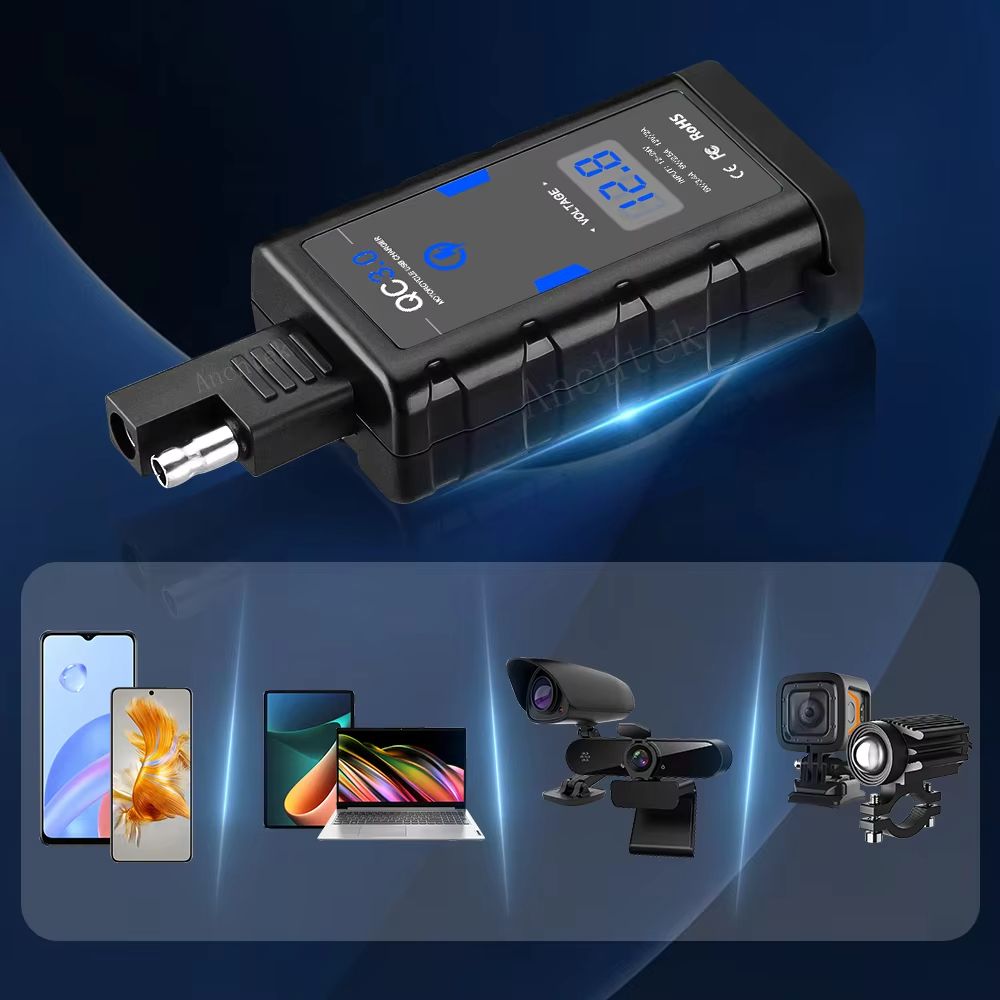 Anchtek Motorcycle USB Charger  64 A QC30  PD FastCharging Socket 5