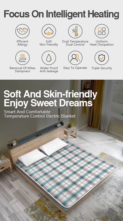 Electric Blanket With Thermostat  Thicker Heated Bed Pad For Winter 3 Sizes Double Body Warmer 1