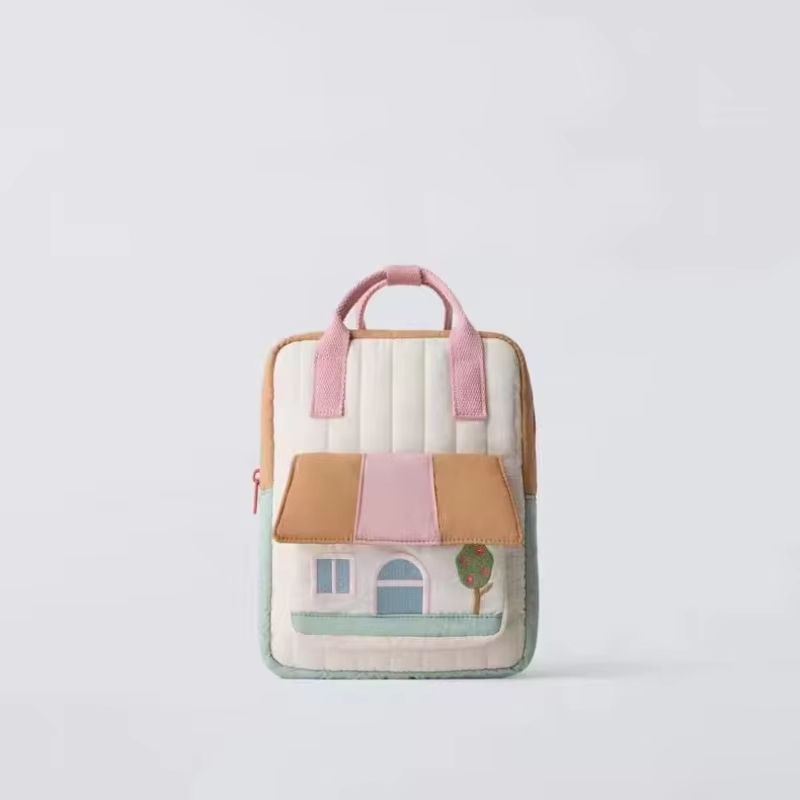 Tree House Embroidery Backpack  Lightweight ParentChild Matching Bag For Boys And Girls Contrasting 6