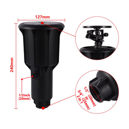 Pulse PopUp Impact Sprinkler Head  Adjustable Rocker Rotary Buried Irrigation For Farmland  Lawn 12 4