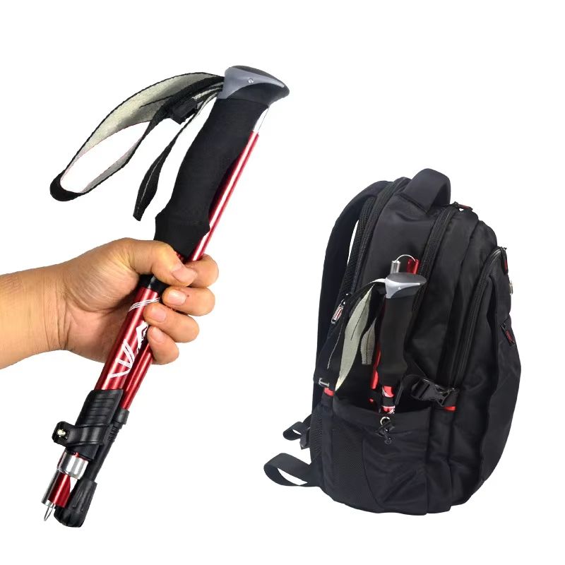 5Section Folding Trekking Pole  Portable Telescopic Hiking Stick For Camping Walking And Nordic Use 1