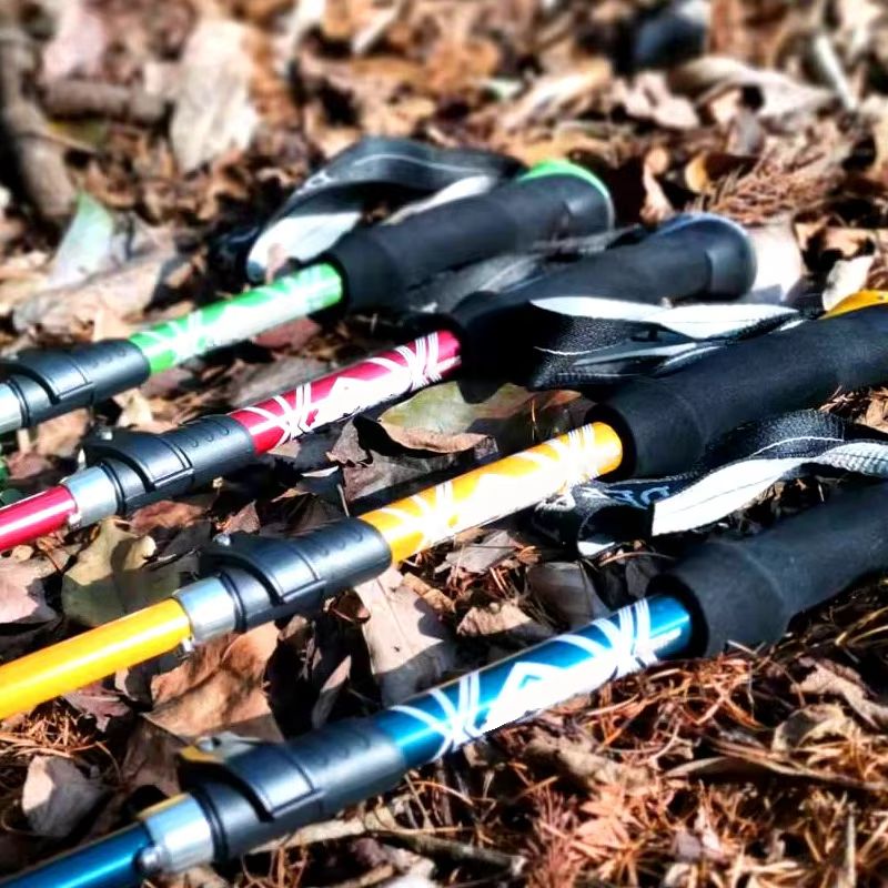 5Section Folding Trekking Pole  Portable Telescopic Hiking Stick For Camping Walking And Nordic Use 2