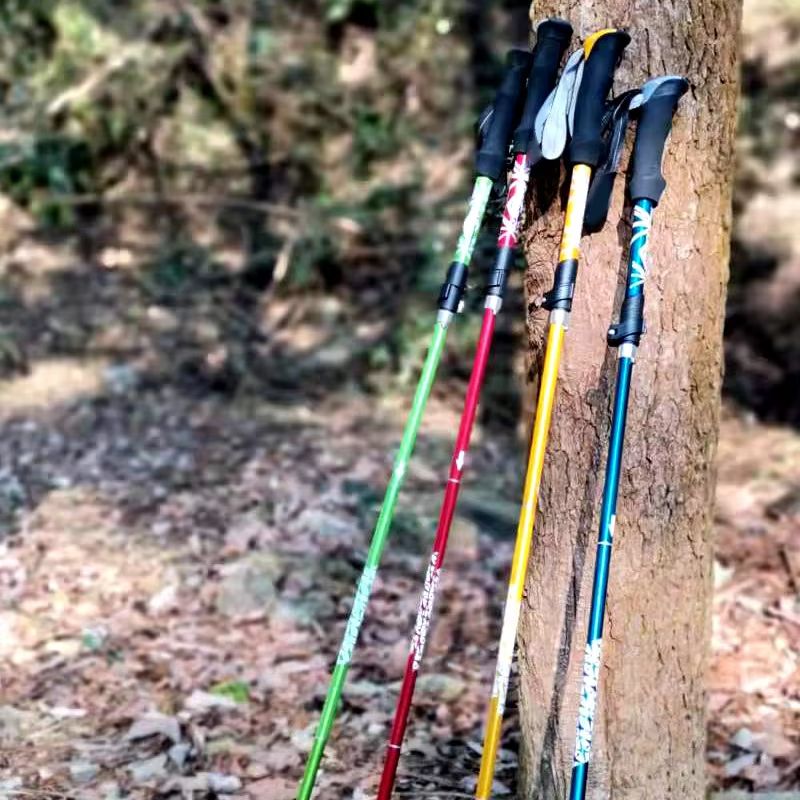 5Section Folding Trekking Pole  Portable Telescopic Hiking Stick For Camping Walking And Nordic Use 4