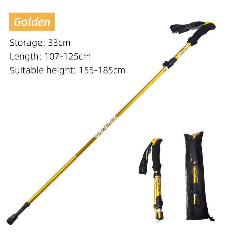 5Section Folding Trekking Pole  Portable Telescopic Hiking Stick For Camping Walking And Nordic Use 5