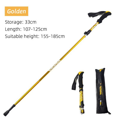 5Section Folding Trekking Pole  Portable Telescopic Hiking Stick For Camping Walking And Nordic Use 7