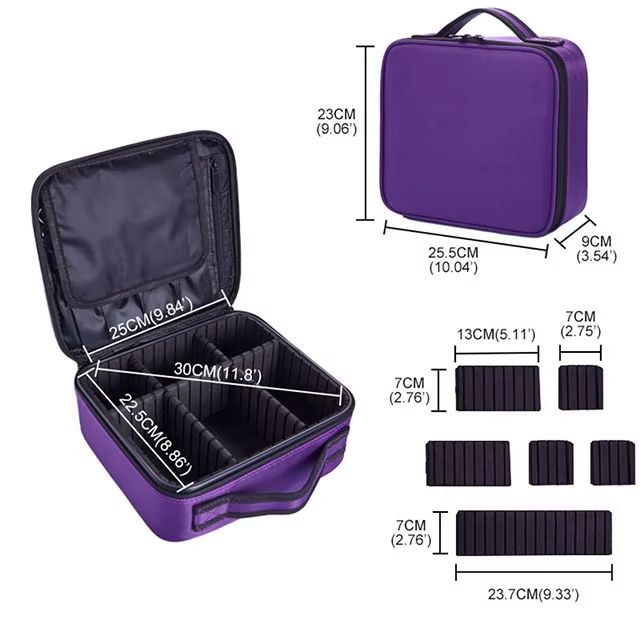 Waterproof Travel Makeup Bag  Professional Cosmetic Case With Brush Storage And Embroidery Design 11