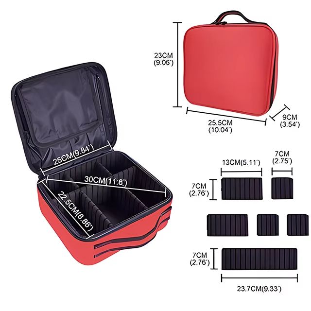 Waterproof Travel Makeup Bag  Professional Cosmetic Case With Brush Storage And Embroidery Design 12