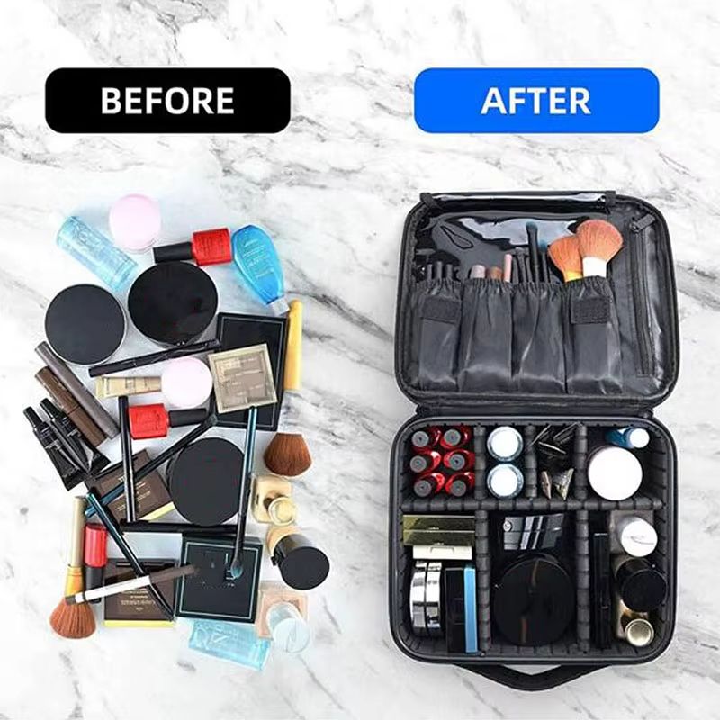 Waterproof Travel Makeup Bag  Professional Cosmetic Case With Brush Storage And Embroidery Design 4