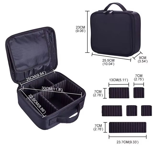Waterproof Travel Makeup Bag  Professional Cosmetic Case With Brush Storage And Embroidery Design 7