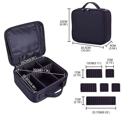 Waterproof Travel Makeup Bag  Professional Cosmetic Case With Brush Storage And Embroidery Design 7