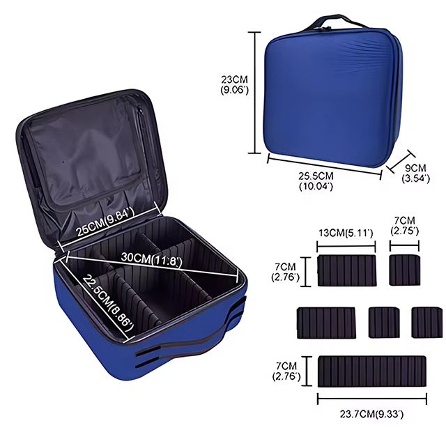 Waterproof Travel Makeup Bag  Professional Cosmetic Case With Brush Storage And Embroidery Design 8
