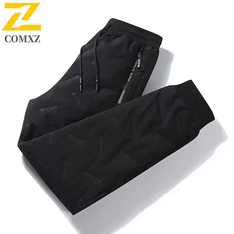 Mens Winter Down Cotton Pants Waterproof Warm Thickened Outdoor Ski Joggers With Zipper Pockets 7