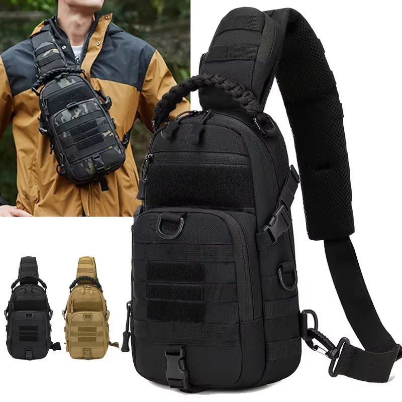 Camping Tactical Chest Bag – MOLLE Sling Shoulder Backpack for Hiking, Cycling, Fishing, and Outdoor Travel