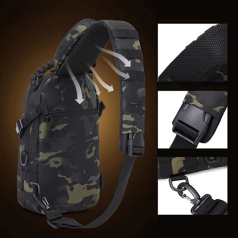 Camping Tactical Chest Bag  MOLLE Sling Shoulder Backpack For Hiking Cycling Fishing And Outdoor Tr 2