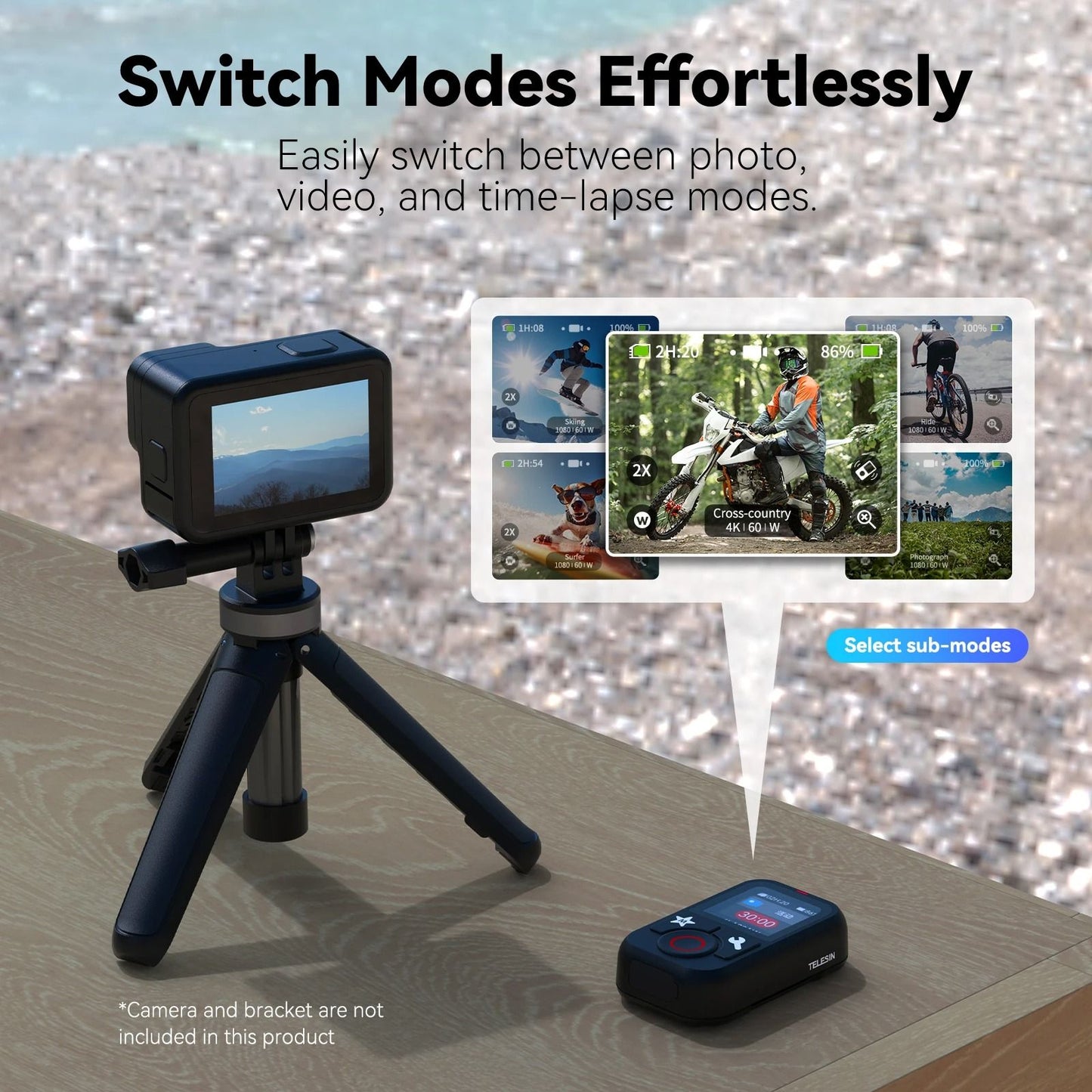 Waterproof Bluetooth Remote Control With Wrist Strap For Action Cameras 4