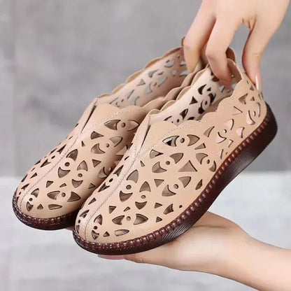 Womens Hollow Floral Summer Loafers With Soft Sole 1