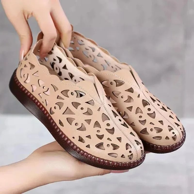 Womens Hollow Floral Summer Loafers With Soft Sole 5
