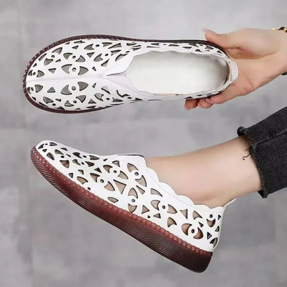 Womens Hollow Floral Summer Loafers With Soft Sole 6