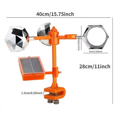 Solar Powered 3 In 1 Bird Repeller  Ultrasonic Wind Motion And Reflective Flash Pest Deterrent For  4