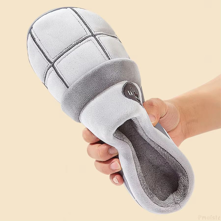 Mens Winter Plaid House Slippers  Warm Plush Indoor Shoes With Soft Memory Foam And Non Slip SoleKe 5