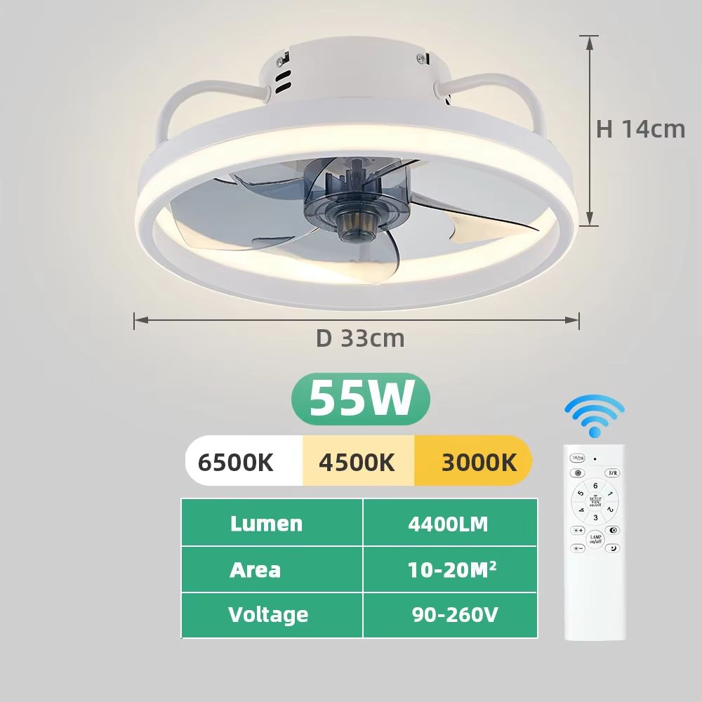 LED Ceiling Fan With Remote Control  Silent Smart Ceiling Light Fan For Bedroom And Living Room Dec 7
