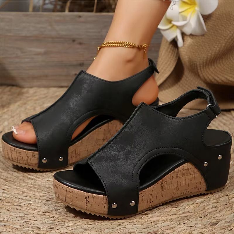 Womens Peep Toe Wedge Sandals Platform High Heel Summer Shoes 1