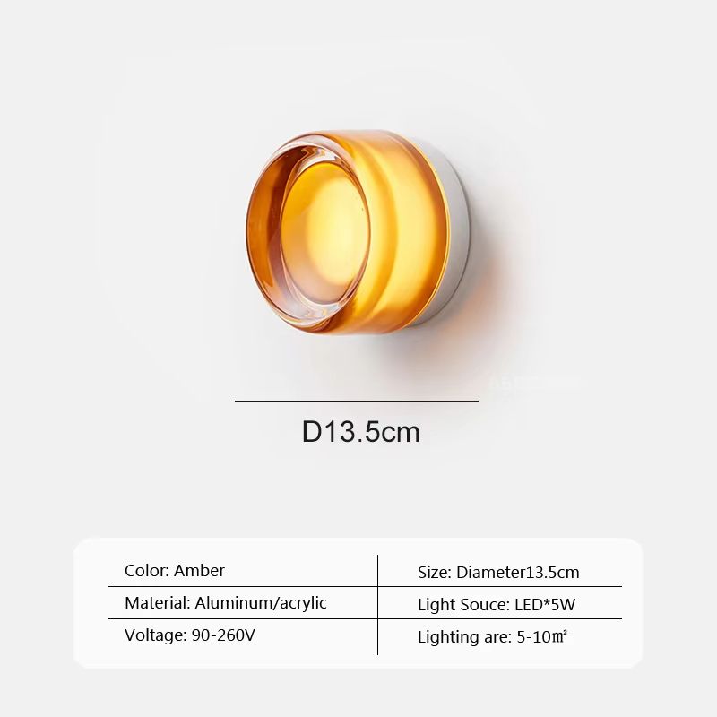 Modern LED Wall Lamp  Amber Or Smokey Grey Jelly Glass Wall Sconce For Living Room Bedroom Corridor 10