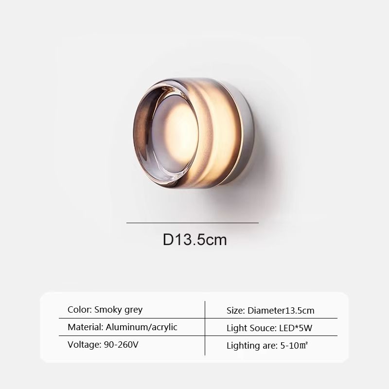 Modern LED Wall Lamp  Amber Or Smokey Grey Jelly Glass Wall Sconce For Living Room Bedroom Corridor 11