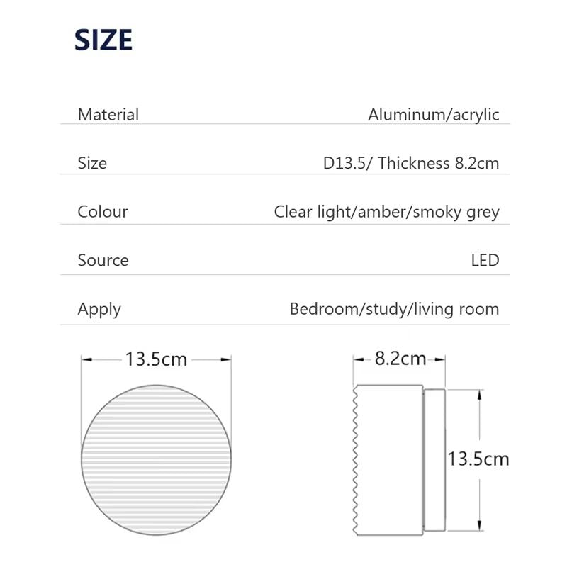 Modern LED Wall Lamp  Amber Or Smokey Grey Jelly Glass Wall Sconce For Living Room Bedroom Corridor 5