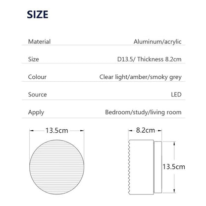 Modern LED Wall Lamp  Amber Or Smokey Grey Jelly Glass Wall Sconce For Living Room Bedroom Corridor 5