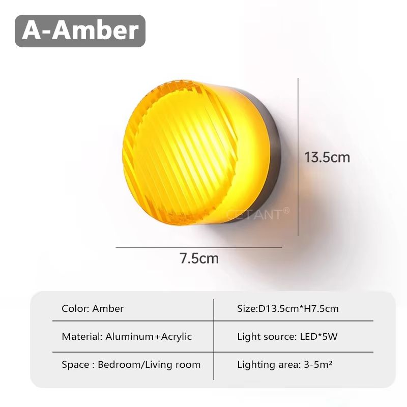 Modern LED Wall Lamp  Amber Or Smokey Grey Jelly Glass Wall Sconce For Living Room Bedroom Corridor 7