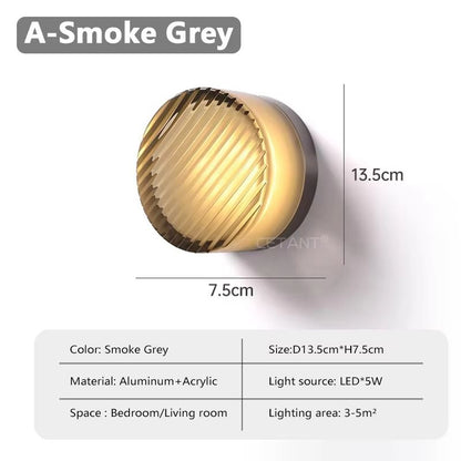 Modern LED Wall Lamp  Amber Or Smokey Grey Jelly Glass Wall Sconce For Living Room Bedroom Corridor 8