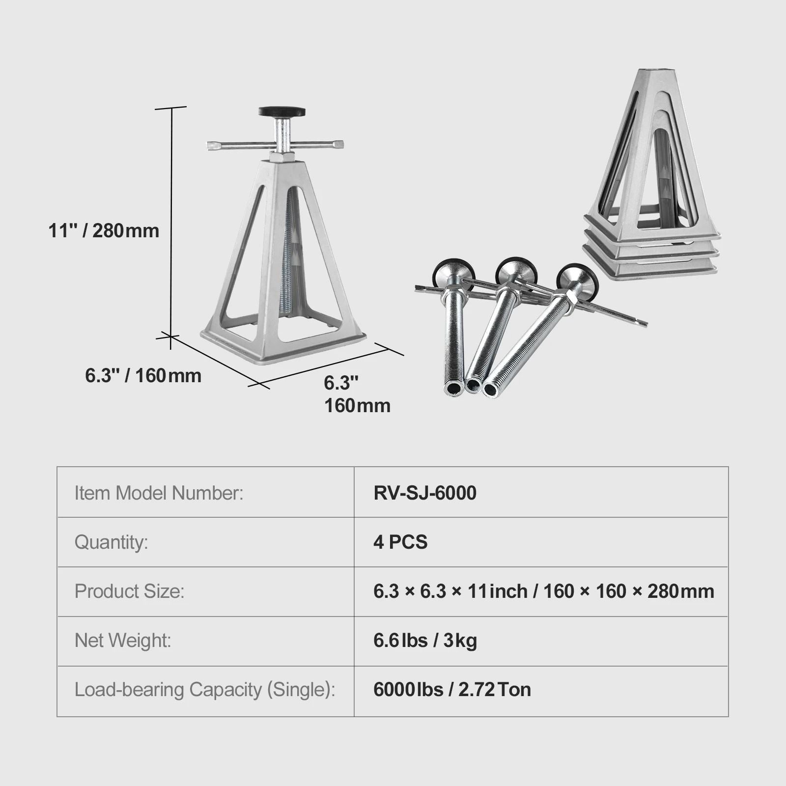 RV Stabilizer Jacks 4 Pack Aluminum Leveling Jacks 6