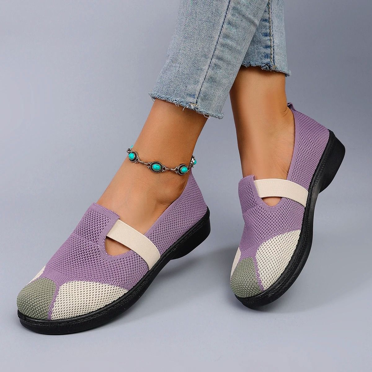 Womens Summer Breathable Mesh Flat Shoes 6