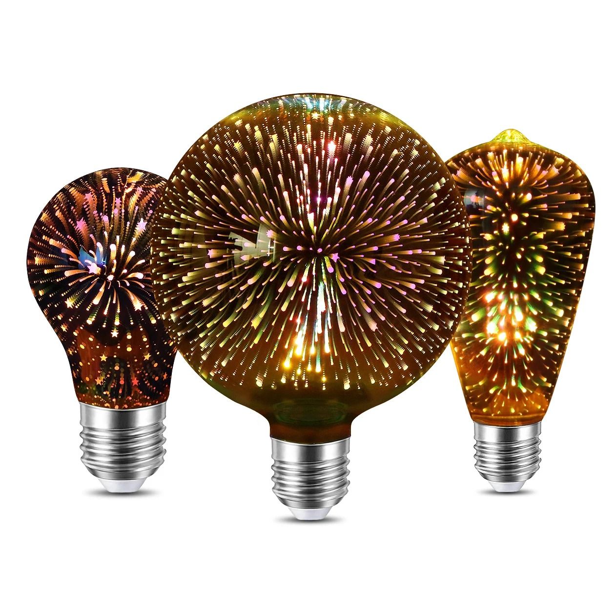 3D Fireworks Effect Vintage LED Bulb Retro Edison Lamp