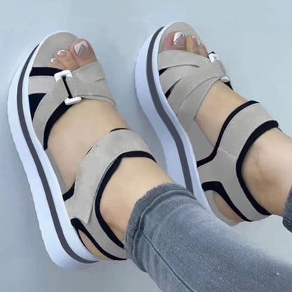 Summer Wedge Sandals For Women Outdoor Walking Beach Party Comfortable Platform Shoes 2