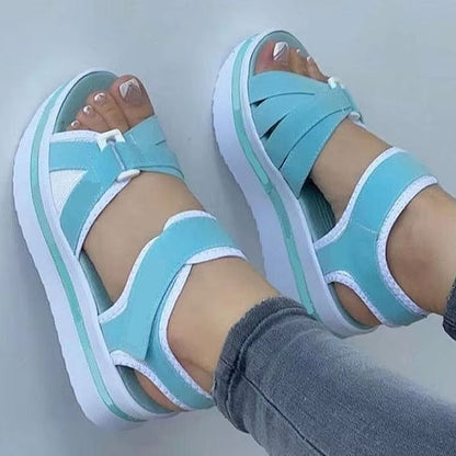 Summer Wedge Sandals For Women Outdoor Walking Beach Party Comfortable Platform Shoes 3