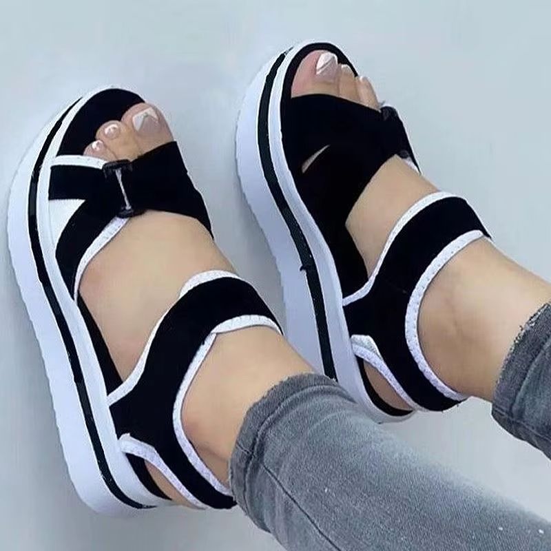 Summer Wedge Sandals For Women Outdoor Walking Beach Party Comfortable Platform Shoes 7